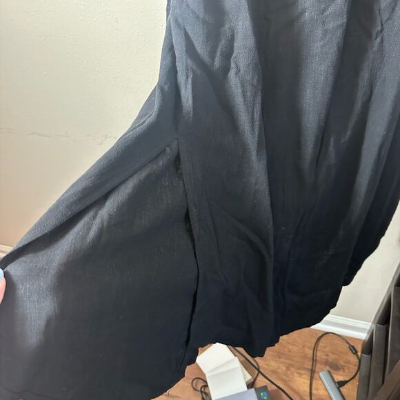 NEW By Egreis Maybel Midi Dress Black Size Medium Linen Blend Cover Up Flowy - Picture 6 of 12